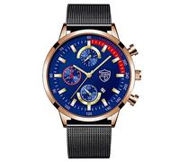 Mens Watches Casual Stainless Analog Quartz Watch Men Wristwatch Clock Business Date Casual Watch Bu2010-57l (F, One Size)