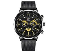 Mens Watches Casual Stainless Analog Quartz Watch Men Wristwatch Clock Business Date Casual Watch Gstb400d-1a (D, One Size)