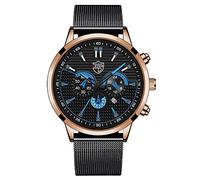 Mens Watches Casual Stainless Analog Quartz Watch Men Wristwatch Clock Business Date Casual Watch Pro Chronograph Digital (F, One Size)
