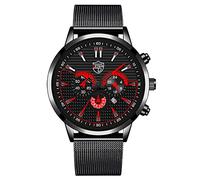 Mens Watches Casual Stainless Analog Quartz Watch Men Wristwatch Clock Business Date Casual Watch Pro Chronograph Digital (C, One Size)