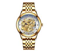 Men's Watches,China Dragon Gold Embossed Machinery Watch Dobby Flywheel Individual Fashion Watch Gold and White Money