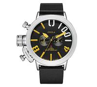 Men's Watches,Classic Multi-Function Automatic Mechanical Watch Silicone Belt Sports Watch, Yellow Label Black Plate