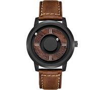 Men's Watches Concept Men's Watch Fashion Pointless Personality Touch Quartz Watch, Brown Circle Brown Leather