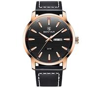 Men's Watches,Date Sleek Minimalist Watch Men's Casual Quartz Watch Gold Shell Black Face