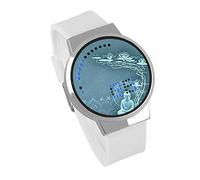 Men's Watches,DIY Creative Custom Touch Screen LED Watch Buddha Waterproof Luminous Electronic Watch Silver Shell Leucorrhea