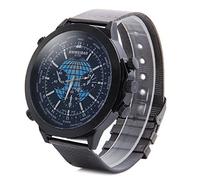 Men's Watches,Earth Dial Stainless Steel Woven Mesh with Large Dial Quartz Watch, Dark Blue