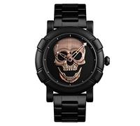 Men's Watches,Fashion Big Dial Personality Three-Dimensional Creative Steel Belt Quartz Watch Waterproof Trend Dark Messenger Watch, Red Patina