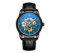 Men's Watches Fashion Cool Black Watch Steel Belt Trend Leisure Watch, Blue Belt