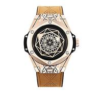 Men's Watches,Fashionable Silica Gel Watch Fashionable Personality Men Watch Waterproof Quartz Watch Rose Golden Shell Brown Skin