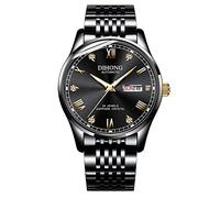 Men's Watches,Fully Automatic J Mechanical Watch Waterproof Trend Luminous Fashion Watch, All Black Black Gold Ding Face