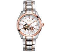 Men's Watches,Fully Automatic Mechanical Watch Simple and Stylish Tourbillon Through The Bottom Watch, Rose Gold White Face