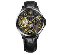 Men's Watches,Fully Automatic Multi-Function Luminous Waterproof Mechanical Watch, Black with Black Shell Gold