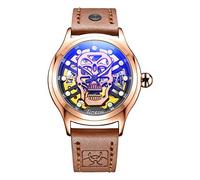 Men's Watches Hip-hop Trendy Waterproof Watch Personality Spherical Glass Luminous Automatic Mechanical Watch, Full Rose