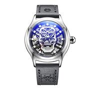 Men's Watches Hip-hop Trendy Waterproof Watch Personality Spherical Glass Luminous Automatic Mechanical Watch, Natural White