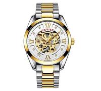 Men's Watches,Hollow Waterproof Automatic Mechanical Watch, Between Gold and White