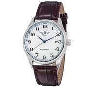 mens watches,Mechanical Watch white Dial Blue Hands PU Band Self-wind Men-standard