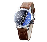Mens Watches Men's Faux Leather Blue Ray Glass Quartz Analog Watches Fashion Casual Watches for Men