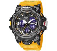 Men's Watches Multi Function Military S-Shock Sports Watch LED Digital Waterproof Alarm Watches, 8008_Orange