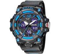 Men's Watches Multi Function Military S-Shock Sports Watch LED Digital Waterproof Alarm Watches, 8008_Blue
