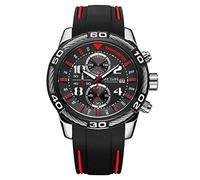 Men's Watches,Multifunctional Timing Calendar Sports Silica Gel Quartz Watch Personality Fashion Trend Natural Black Tape