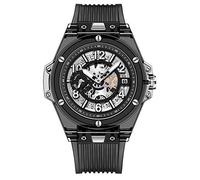 Men's Watches,Net Red Transparent Hollow Luminous Multifunction with Calendar Function Couple Watch, Transparent All Black