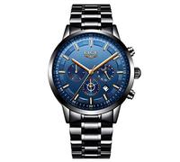 Men's Watches,Personality Fashion Trends Casual Waterproof Moon Phase Quartz Watch Business Sports Watch Black Rose Blue