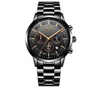 Men's Watches,Personality Fashion Trends Casual Waterproof Moon Phase Quartz Watch Business Sports Watch Black Rose Gold