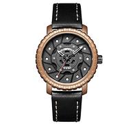 Men's Watches Spark Texture Hollow Dial Movement Personality Nut Scale Quartz Watch, Gold Shell