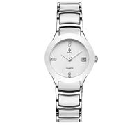 Men's Watches Stainless Steel Ceramic Waterproof Fashion Trend Quartz Couple Pair Watch, White Female