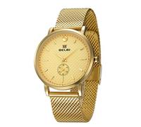Men's Watches,Stainless Steel Mesh with Business Fashion Casual Large Dial Waterproof Watch Gold