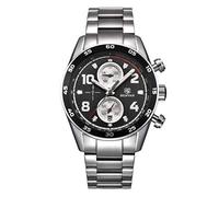 Men's Watches,Steel Belt Small Three Pin Waterproof Business Watch Silver Shell Black Surface