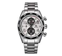 Men's Watches,Steel Belt Small Three Pin Waterproof Business Watch Silver Shell White Surface