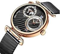 Mens Watches, Stylish Three Dimensional Corrugated Dial 44 Mm, Quartz Movement Skeleton, Ultra-Thin Minimalist 3ATM Waterproof,B