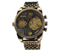 Men's Watches,Three Movement Two Places Casual Business Steel Belt Watch Bronze