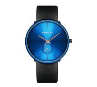 Mens Watches Ultra-Thin Minimalist Waterproof-Fashion Wrist Watch for Men Unisex Dress with Leather Band