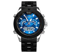 Men's Watches,Waterproof Outdoor Leather Strap Wristwatch with Multi-Functional Night Light Dual-Core