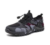 Mens Water Shoes Quick Dry Barefoot Shoes Lightweight Mesh Swimming Socks Breathable Water Socks Fashion Shoe Durable Walking Sneakers for Surf Diving Garden Walk Reef Seaside Sports Pebble Black