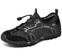 Men's Water Shoes Quick Dry Sports Aqua Shoes Soft Hiking Breathable Lightweight Outdoor Mesh Sandals Barefoot Training Walking Sneakers（Black,11.5/12 UK,50 Brand size