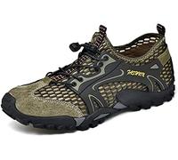 Men's Water Shoes Quick Dry Sports Aqua Shoes Soft Hiking Breathable Lightweight Outdoor Mesh Sandals Barefoot Training Walking Sneakers（Green,6.5/7 UK,40 Brand size