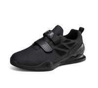 Mens Waterproof Bodybuilding Shoes, Casual Squat Sport Fitness Sneakers Non Slip Powerlifting Weightlifting Training Shoes,Black,5 UK