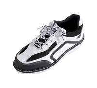 Mens Waterproof Bowling Shoes, Lightweight Bowls Trainers for Professionals Non-Slip Closed Toe Leather Athletic Sneakers,Black,8 UK