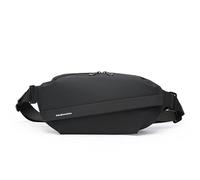 Men's Waterproof Bum Bag - Compact Waist Bag with Interchangeable Magnetic Closure, 6 Compartment Design & Breathability, Belt Bag for Travel, Daily & Sports, Black, Black193