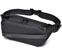 Men's Waterproof Bum Bag - Compact Waist Bag with Interchangeable Magnetic Closure, 6 Compartment Design & Breathability, Belt Bag for Travel, Daily & Sports, Black, Black201