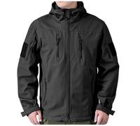Mens Waterproof Coat Winter Fleece Lined Work Jackets Hooded Thermal Casual Jackets Long Sleeve Zip Pocket Rain Jacket Plain Softshell Windbreaker Outdoor Hiking Climbing Jacket