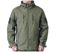 Mens Waterproof Coat Winter Fleece Lined Work Jackets Hooded Thermal Casual Jackets Long Sleeve Zip Pocket Rain Jacket Plain Softshell Windbreaker Outdoor Hiking Climbing Jacket