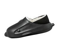 Men's Waterproof Cotton Shoes Bag Winter Cartoon Dolphin Indoor Slippers House Non-Slip Platform Sole Slippers Fleece Plush Warm Cotton Slippers Non-Slip Shower Slippers, black, 9.5 UK