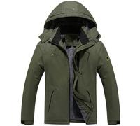 Men's Waterproof Fleece Jacket Windproof Outdoor Multi-Pockets Coats Outdoor Ski Coats Water Resistant Jacket Winter Warm Trench Coat Tactical Softshell Fishing Walking Running Mountain