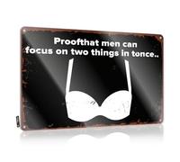 Mens Waterproof Funny Wall Art | Proof That Men Can Focus On Two Things In Tonce. Handmade Decorative Wall Art Ready To Hang For Cottage(20X30CM)