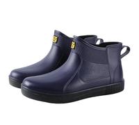 Men's Waterproof Hiking Ankle Boots Non-Slip Lightweight High Top Flat Rubber Booties Outdoor Casual Water Rain Shoes Stylish Elastic Combat Work Trail Trainers for Farming Hunting Trekking Travel