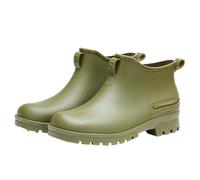 Men's Waterproof Hiking Rain Boots Wide Fit Rubber Water Shoes Lightweight Mid Rise Trekking Climbing Booties Non-Slip Outdoor Backless Climbing Shoe Wedge Ankle Trails Shoe